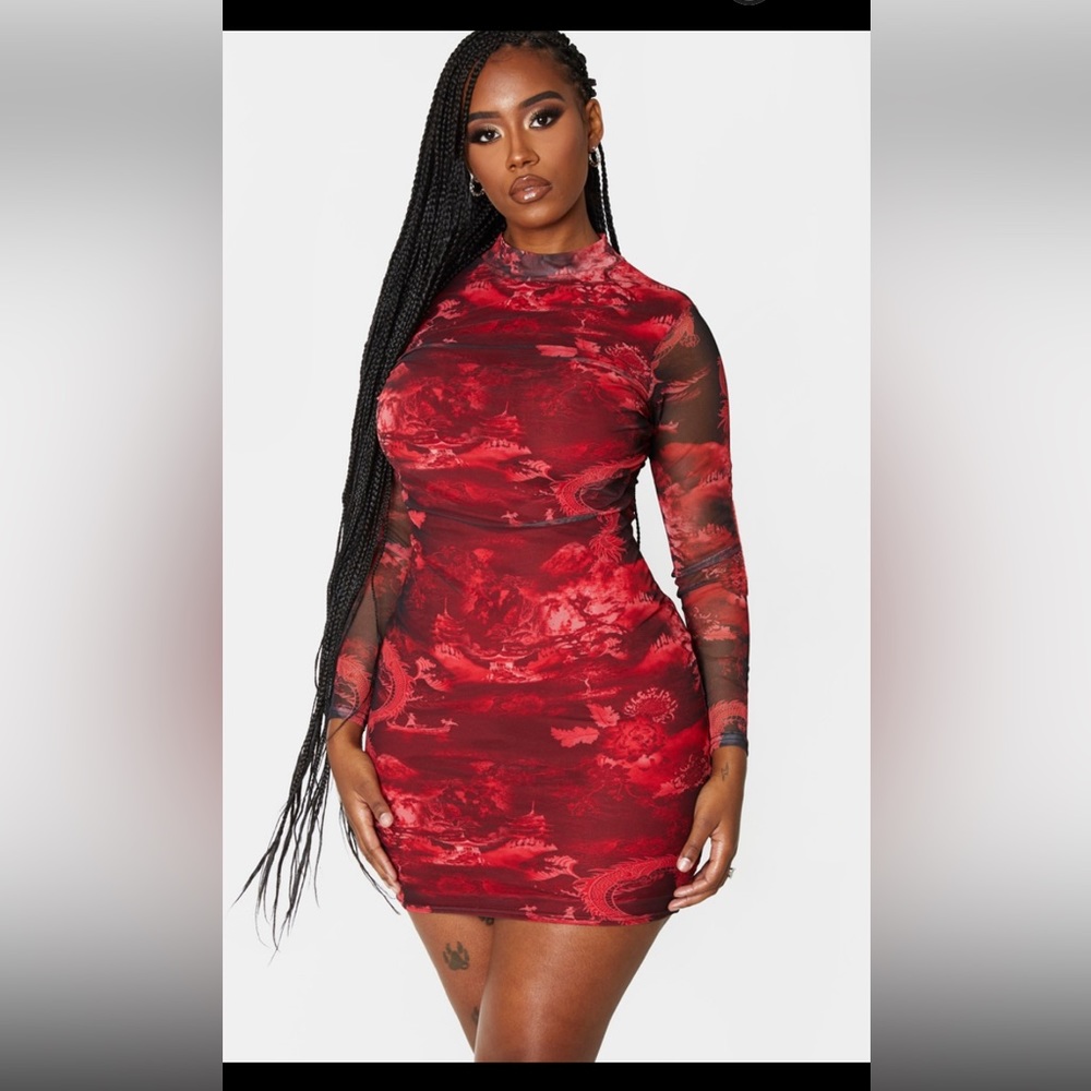 PLT MESH BODYCON DRESS
